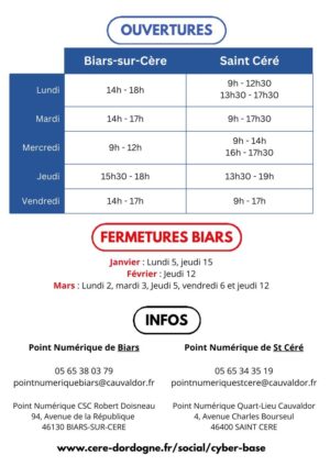 Planning du point numérique
