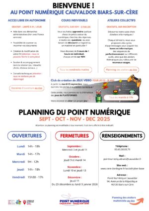 Planning du point numérique