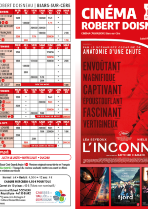 Programme cinéma – Du 9 septembre au 6 octobre